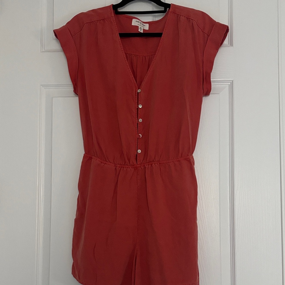 Cloth & Stone by Anthropologie Coral Button-Front Dress